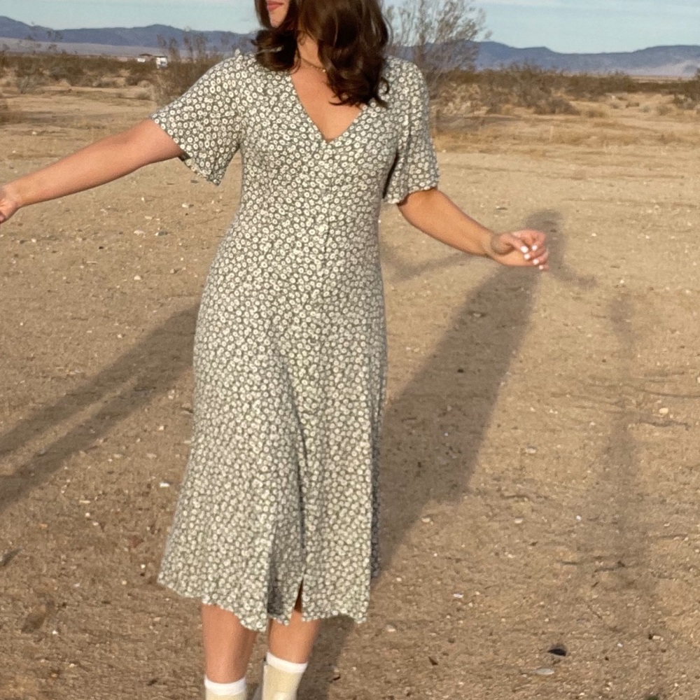 Floral green dress